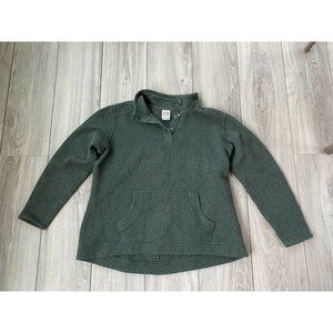 AVALANCHE HUNTER GREEN quilted pullover sweatshirt SIZE XXL 1/4 Button front